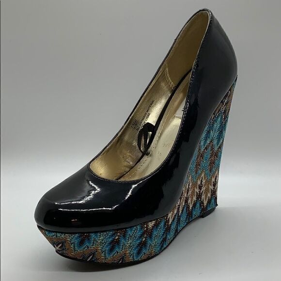 Steve Madden P-Elli platform black paten leather - Picture 1 of 8
